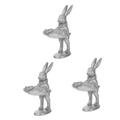 MAGICLULU 3pcs Rabbit Display Stand Vintage Decor Earring Tray Round Tray Women Ring Easter Jewelry Perfume Tray Jewelry Holder Jewelry Trinket Tray Circle Tray Resin Miss Display Tray Small