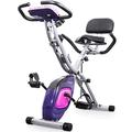 AQQWWER Exercise Bike Folding Exercise Bike Magnetic Control Spinning Bike Household Ultra-quiet Small Mini Weight-loss Bicycle Fitness Equipment (Color : Purple)