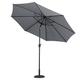 XEMQENER 3M Cantilever Parasol with Floral Base, Outdoor Garden Tilting Umbrella with Crank Handle for Outdoor Garden, Camping, Patio and Seaside, UV50+ Protection, Waterproof, Dark Grey