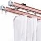 Curtain Track, Ceiling Curtain Track, Double Shower Curtain Track With Pulley And Fittings For Living Room Bed Room Closet Sliding Door Curtain Rod (Color : Pink, Size : 15.4ft)