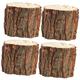 POPETPOP 16 Pcs natural container box wood bark cactus pot counter small wooden barrel wood bucket planter succulent planters Tealight planting pot container flower pot