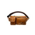 AQQWWER Waist Bag Genuine Leather Waist Packs Men Belt Bag Phone Bags Travel Waist Pack Male Bag Leather (Color : Brown)