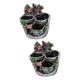 Mipcase 2pcs House Shaped Decoration Succulent Pot Tiny House Plant Decorations Mini Flower Pot Table Topper Resin Flowerpot Cactus Pots Desktop Ornament Mini Plant Pots Planter Pot Rural