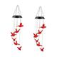 Sosoport 2pcs Home Decor Outdoor Decor Wind Chimes for outside Memorial Decorative Watch Pillow Black Outdoor Pendant Lights Solar Light Windchimes Outdoors Household Garden Light Red Metal