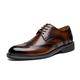 AQQWWER Mens Dress Shoes Style Men Casual Shoes Real Cow Leather Brown Black Lace Up Brogues Wedding Shoes for Male Breathable Mens Footwear (Color : Brown, Size : 5.5 UK)