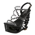 LOSVIP Fashion Sexy Summer High Heels Women Shoes High Heel Rhinestone Transparent Sandals Block Heel Womens Dress Sandals Size 6 1/2 (Black, 7)