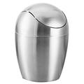 asdchZen Mini Bar Stainless Steel Desktop Trash Can: Mini Garbage Bin Waste Basket Rubbish Bucket Recycling Container Sundries Holder Storage Bucket For Bathroom Office Kitchen Lint Bin (Silver)