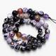 Home Collections Faceted Purple White Fire Agates Natural Stone Beads Loose Beads for Jewelry Making 4mm 6mm 8mm 10mm Necklace Bracelet DIY - (Color : Purple White, Size : 10mm)