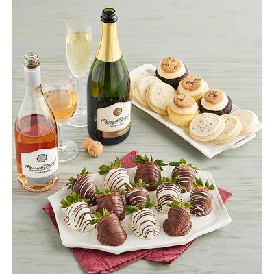 Cheryl's® Cookies And Cupcakes, Gourmet Drizzled Strawberries™, And Wine Duo, Family Item Food Gourmet Assorted Foods by Harry & David