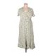 Torrid Casual Dress - Wrap V Neck Short sleeves: Ivory Floral Dresses - New - Women's Size 1X Plus