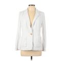 Ann Taylor LOFT Blazer Jacket: Below Hip White Print Jackets & Outerwear - Women's Size Large