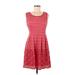 Max Studio Casual Dress - A-Line Scoop Neck Sleeveless: Red Print Dresses - Women's Size Medium