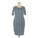 Lularoe Casual Dress - Sheath: Blue Argyle Dresses - Women's Size 2X