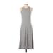 Lou & Grey Casual Dress - A-Line High Neck Sleeveless: Gray Marled Dresses - Women's Size Small