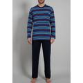 Schlafanzug GÖTZBURG Gr. 48, blau (blau, mittel, ringel) Herren Homewear-Sets Pyjamas