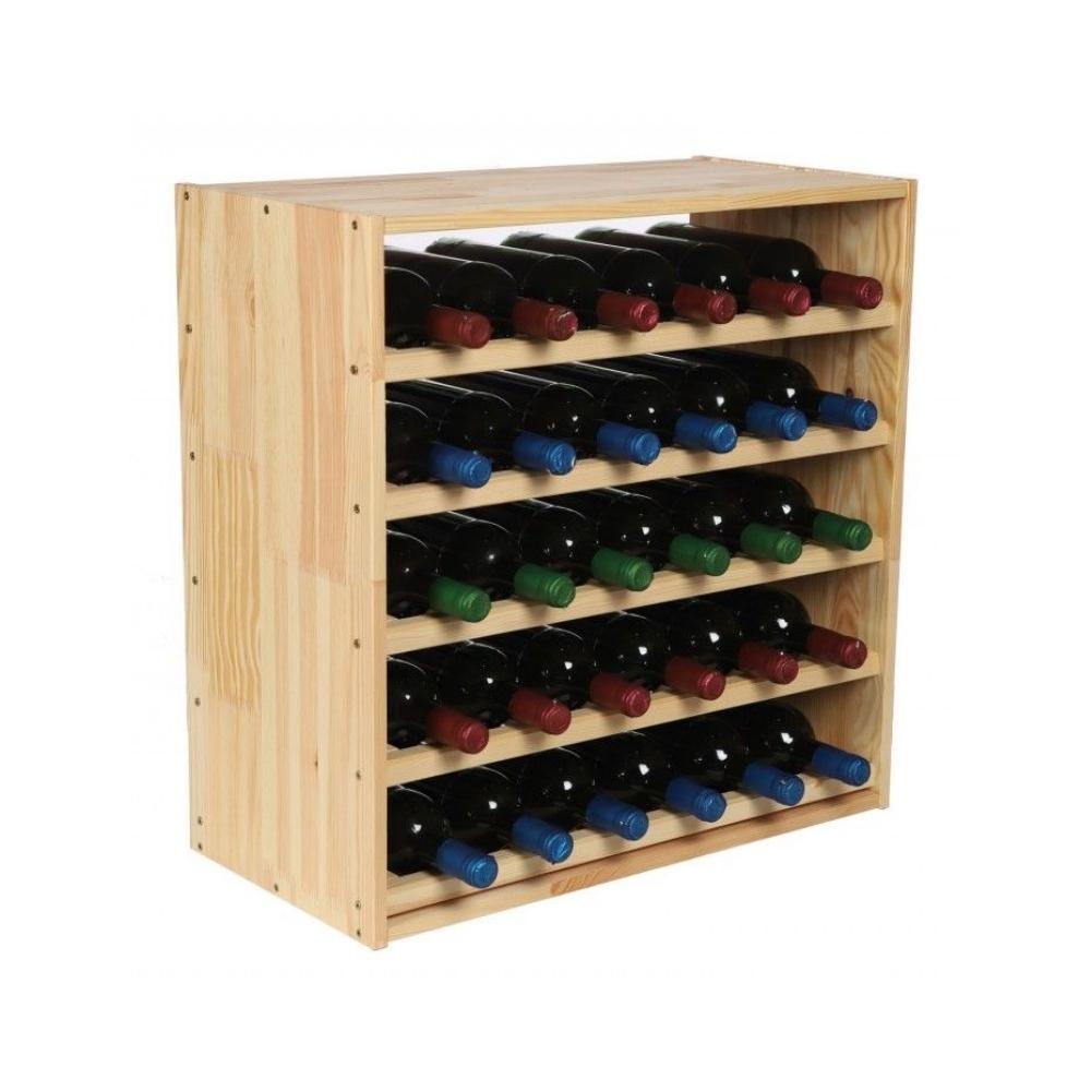 PROREGAL Modulares Weinregal VINCELLAR MOD | HxBxT 60x60x30cm | Standard Modul für 30 Flaschen | Massives Kiefernholz | Natur | Flaschenregal Image