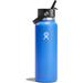 Stainless Steel Wide Mouth Water Bottle with Flex Straw Lid and Double-Wall Vacuum Insulation 40 Oz - 40 Oz