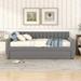 Full Size Elegant Design Upholstered daybed with Trundle and Wood Slat Support,Maximized Space,Health and Comfort