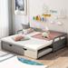 win to King Design Extending Daybed with Trundle,Wooden Daybed with Trundle