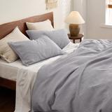 Cotton Duvet Cover King - 100% Cotton Waffle Weave Duvet Cover, Soft and Breathable King Duvet Cover Set for All Season