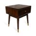 MacLuu Mid Century Modern 1-Drawer Solid Wood Nightstand