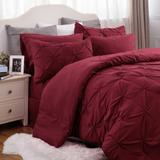 Comforter Set Queen, Bed in a Bag Queen 7 Pieces, Pintuck Bedding Sets Bed Set with Comforter, Sheets, Pillowcases & Shams