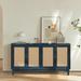 Rattan Sideboard Buffer Cabinet With 4 Rattan Doors, Adjustable Shelves, Storage Modern Storage Cabinet, Cupboard Console Table