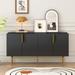 4-door Sideboard Buffet Cabinet With Gold Metal Handle