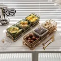 Transparent Square Dessert Jar Dish Grid Dried Fruit Salad Plate Snack Dishes Food Storage Preserved