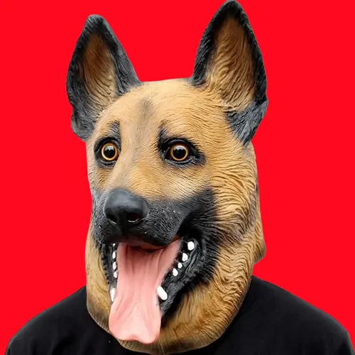 Cosplay lustige Tier Schäferhund Hund Masken Deutscher Schäferhund Voll gesichts maske Halloween