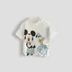 Lässig Kurzarm weiß T-Shirt Mickey Mouse gedruckt T-Shirts O-Ausschnitt Tops Babys ommer Kleidung