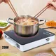 220V 2200W Brushed Stainless Steel Induction Cooking Hob Ceramic Electric Plate Explosion-Proof