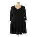 Torrid Casual Dress - Mini Scoop Neck 3/4 sleeves: Black Solid Dresses - New - Women's Size 3X Plus