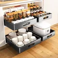 Kitchen Pull-out Drawer Dish Rack Kitchen Storage Sliding Bowls Dishes Drainer Storage Rack Sink