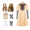 MEGAN Cosplay Costume Wig Megan Dress AI Doll Robots Dress Top Socks MEGAN Full Set Outfit for Girls