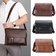 Men'S Briefcase PU Leather Ipad A4 Document Shoulder Executive Work Business Work Messenger