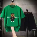 2023 Essential t-shirt abiti corti tute estive oversize da uomo Casual Streetwears corea Style Bear