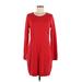 Gap Casual Dress - Sweater Dress: Red Solid Dresses - New - Women's Size Medium