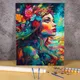 Acrylic Painting By Numbers Greasepaint Paint Coloring By Numbers On The Wall Flowers Women Canvas