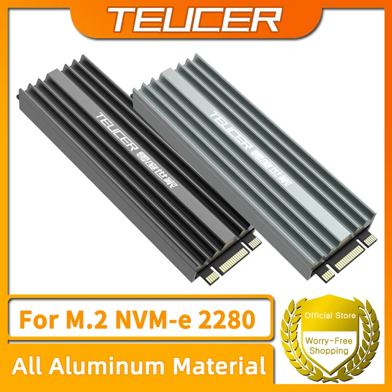 TEUCER M2 SSD-Kühlkörper NVME 2280 Solid State Disk Drive Kühler Kühler Kühlpad für Desktop-PC M.2 NVME PS5 Kühlkörper Image