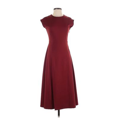 Nordstrom Casual Dress - Midi High Neck Short sleeves: Burgundy Solid Dresses - Women's Size X-Small