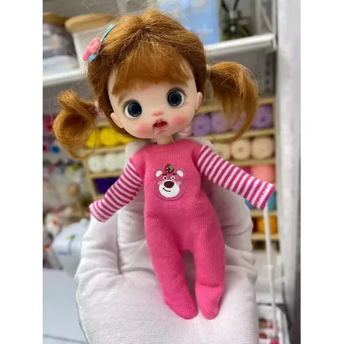 Dula Puppe Kleidung Kleid Erdbeer bär Overall Rock ob11 gsc Puppe Zubehör