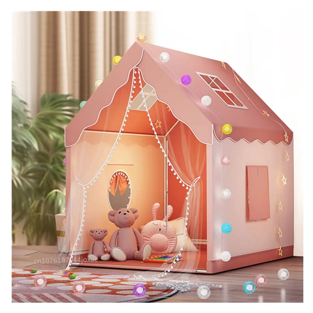 Tragbare Baby Spielhaus Kinder Zelt Tipi Zelt Enfant Kinder Zelt Rosa Blau Kinder Spielen Haus Indoor Outdoor Spielzeug Prinzessin Haus Image