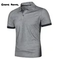 Summer Men Short Sleeve Color Match T-Shirt Streetwear Casual Fashion Men Lapel Collar Polo Shirt