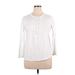 Style&Co Long Sleeve Henley Shirt: White Tops - Women's Size X-Large