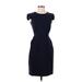 J.Crew Casual Dress - Sheath Crew Neck Short sleeves: Blue Print Dresses - Women's Size 2 Petite