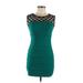 Sweet Storm Casual Dress - Party Crew Neck Sleeveless: Teal Dresses - Women's Size Medium