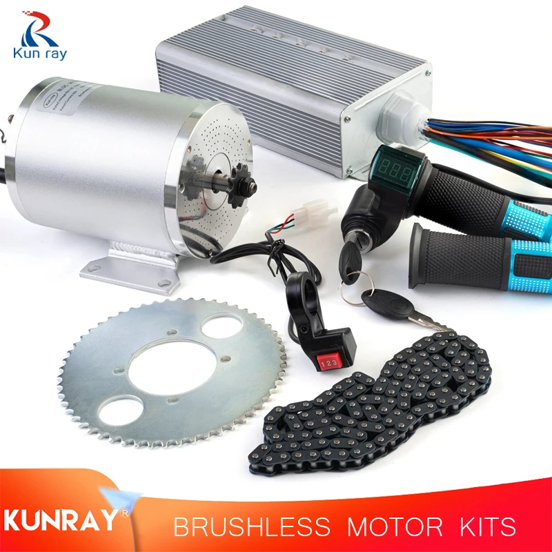 Kunray e-bike bürstenlosen motor 36v 1000w bürstenlosen controller für motor 48v 2000w mit drossel für gokarts 72v 3000w Image
