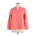 Nine West Long Sleeve Button Down Shirt: Pink Tops - Women's Size X-Large