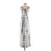 Martine Casual Dress - Maxi: Gray Tie-dye Dresses - Women's Size Small